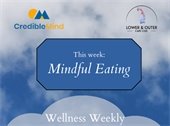 Mindful Eating in a white cloud in a blue sky