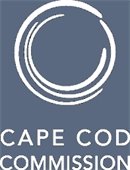 White concentric circles above Cape Cod Commission in white letters on gray background