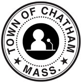Chatham Town Seal with silhouette of a speaker at a podium inside it
