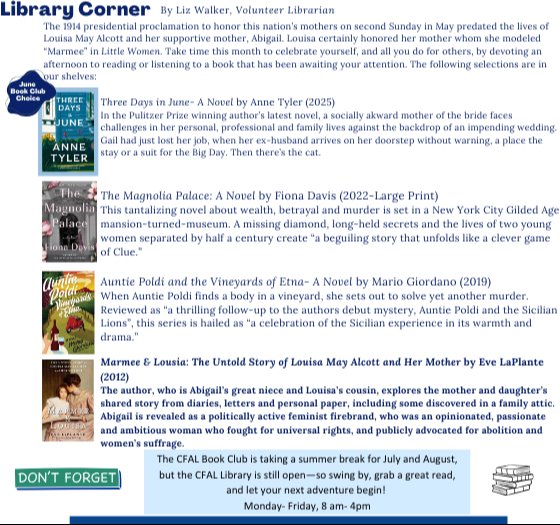 Book of the Month and Library Information