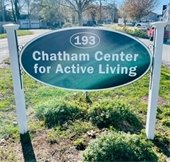 Blue oval sign for 193 Stony Hill Road which is the Center for Active Living