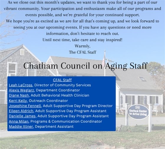 Conclusion & CFAL Staff