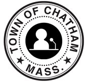 Town seal with the silhouette of a speaker at a podium in the center