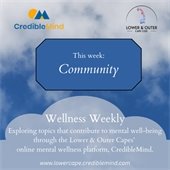 Community in a white cloud in a blue sky