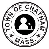 Town of Chatham seal with silhouette of a speaker at a podium in the center