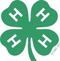 Green four leaf clover with "4-H" in white on each leaf