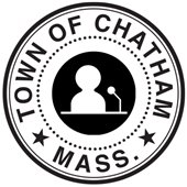 Chatham Town Seal with silhouette of a speaker at a podium inside it