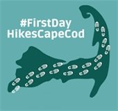 Cartoon image of Cape Cod with boot prints along its length