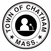 Chatham Town Seal with silhouette of a speaker at a podium inside it