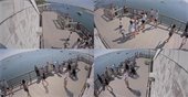 Image of four views of the Fish Pier Observation Deck from a web camera