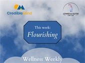 Blue sky with Wellness Weekly in a white cloud