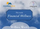 Financial Wellness in a cloud against a blue sky