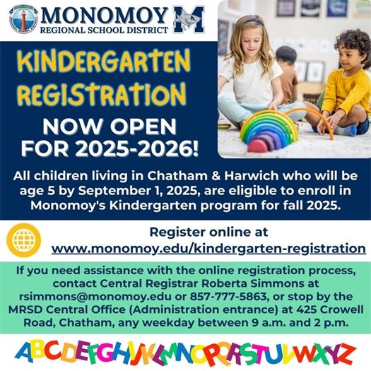 Monomoy Kindergarten Registration Open