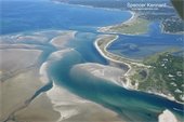 Aerial view of shoaling along the Chatham shoreline