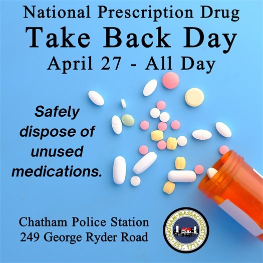 National Prescription Drug Take Back Day April 27 at the Police Station