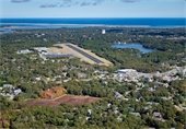 Aerial view of Chatham Municipal Airport from the south