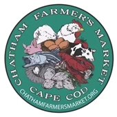 Chatham Farmers Market logo green circle with cows sheep pigs and produce inside