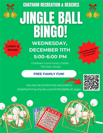 Jingle Ball Bingo at the Community Center on December 11 at 5 p.m.