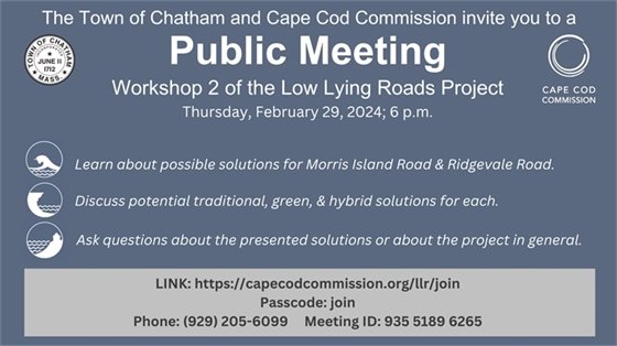 Virtual Low-Lying Road Workshop on February 29th at 6 p.m.