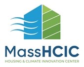 Outline of a house half in green and half in blue