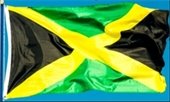 Jamaican flag on a blue background