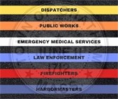 First Responders flag imposed over the Town seal