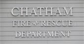 Chatham Fire Rescue Department in silver letters on gray siding