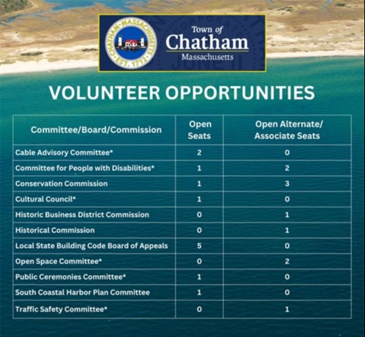 Volunteer opportunities with the Town.