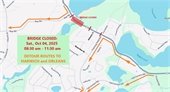 Map of detours for Muddy Creek bridge closure on Saturday, October 4th