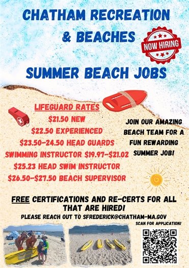 Summer beach jobs available through the Recreation and Beaches Division