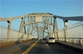 Cars driving over the Bourne Bridge