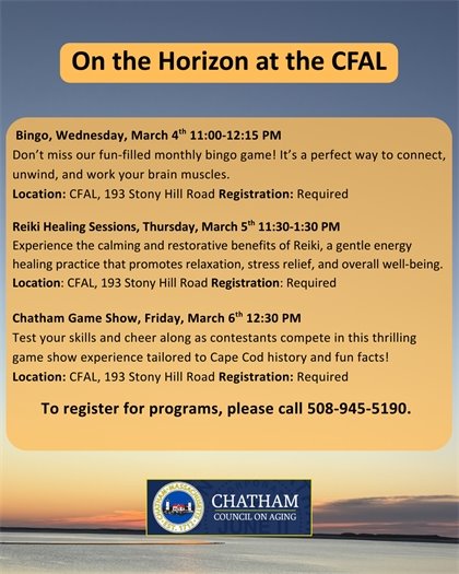 Upcoming programming at the Center for Active Living