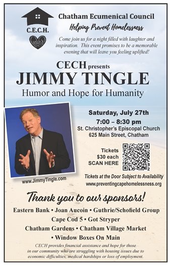 Jimmy Tingle performance on July 27 to benefit the Chatham Ecumenical Council