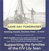 Flyer for F/V Lily Jean Game Day fundraiser
