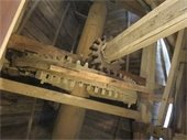 Inner workings of wooden windmill