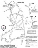 Map of Chatham in the Fall 10k Road Race route