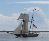 Tall Ship LYNX under sail in Stage Harbor in 2023