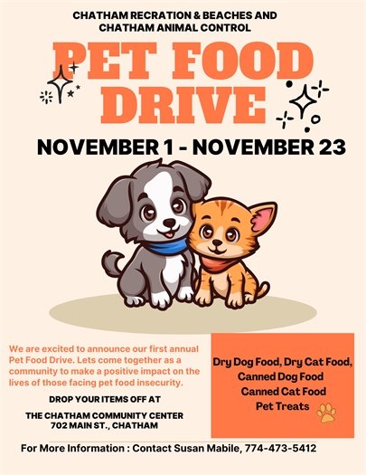 Pet food drive at the Community Center Nov. 1-23