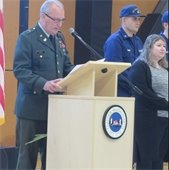 Veterans Day Observance in gymnasium