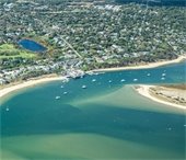 Aerial view of Aunt Lydia's Cove and Chatham Fish Pier