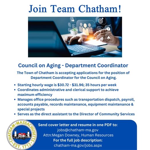 Council on Aging seeking a department coordinator