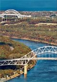 Two arched bridges over the Cape Cod Canal