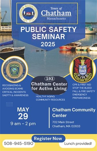 Public Safety Seminar on May 29th at the Community Center from 9-2