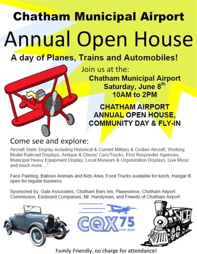 Chatham Municipal Airport Open House on June 8th