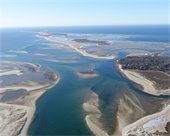 Aerial photo of Morris Island looking south over Monomoy