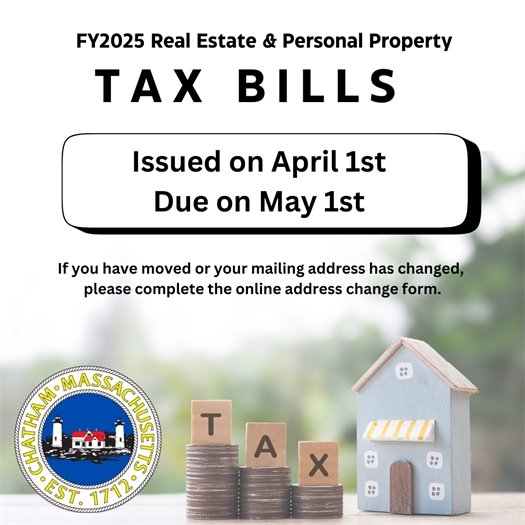 Tax bills are due Thursday May 1st by 4 p.m. 