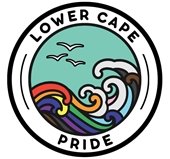 rainbow colored waves in a white circle