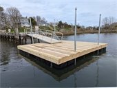 New wooden float at the end of the Little Mill Pond dock