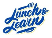 Lunch & Learn in script with a fork horizontally above