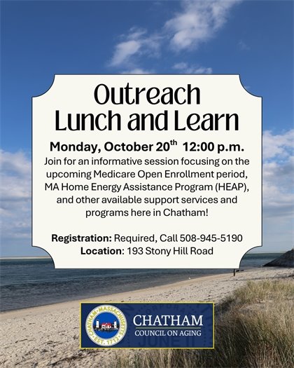  October 20th Lunch & Learn program at the Center for Active Living